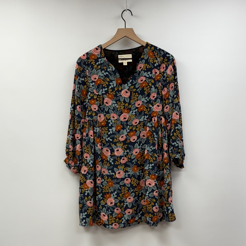Anthropologie Rifle Paper Co. Efflorescence Floral Swing Mini Dress XXS - Picture 2 of 9
